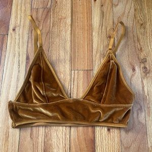 Yellow velvet bralette - fits like a small